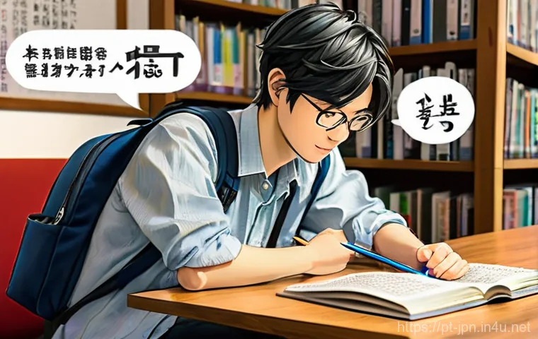 JLPT 독해 연습 자료 무료로 구하는 법 - **Prompt 2: Hands-On Japanese Language App Engagement**

    "A close-up shot focusing on a pair of ...