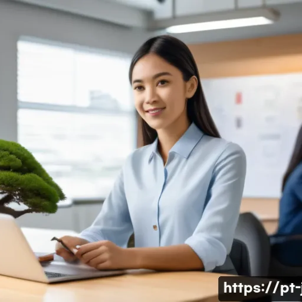 JLPT N3 취득 후 할 수 있는 일 - A professional office environment showcasing a diverse group of young adults collaborating on a proj...
