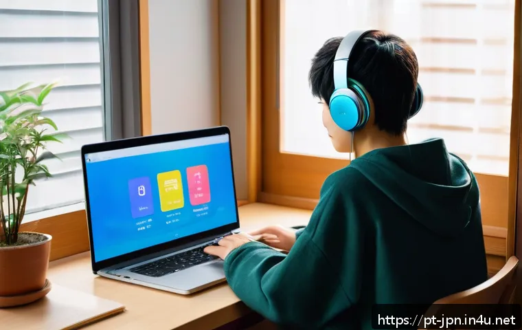 JLPT와 일본어 학습에서의 성공 사례 - A cozy study room scene featuring a young adult immersed in daily Japanese language learning: the pe...