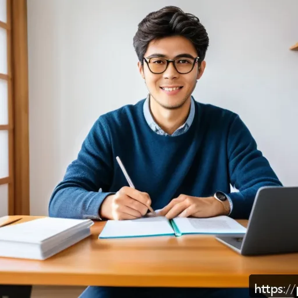 JLPT와 일본 비즈니스 문화 - A professional Brazilian man studying Japanese at home, surrounded by JLPT textbooks, flashcards, an...